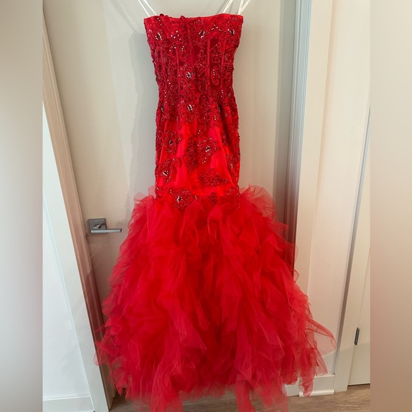 Jasz Couture Red Mermaid Prom Dress - Picture 3 of 3